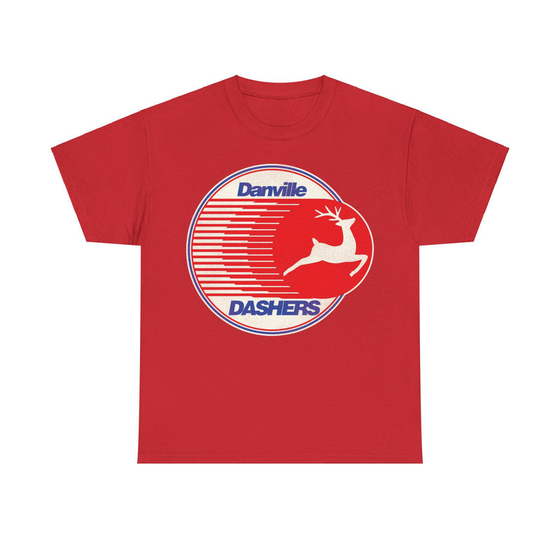 Load image into Gallery viewer, Danville Dashers Red Blue Logo Hockey Team T-shirt