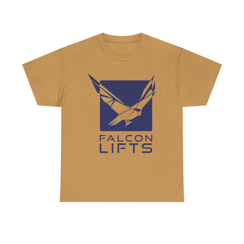 Load image into Gallery viewer, Falcon Lifts T-Shirt Defunct Elevator Company Bankrupt Logo Tee