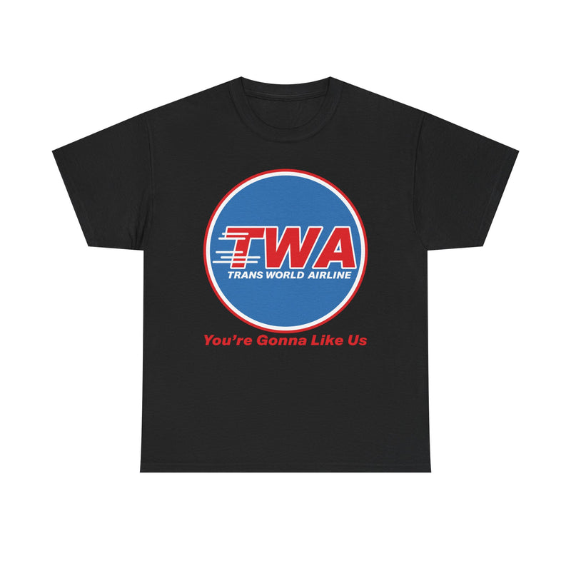 Load image into Gallery viewer, TWA Trans World Airline Classic Globe Logo Gonna Like Us T-shirt