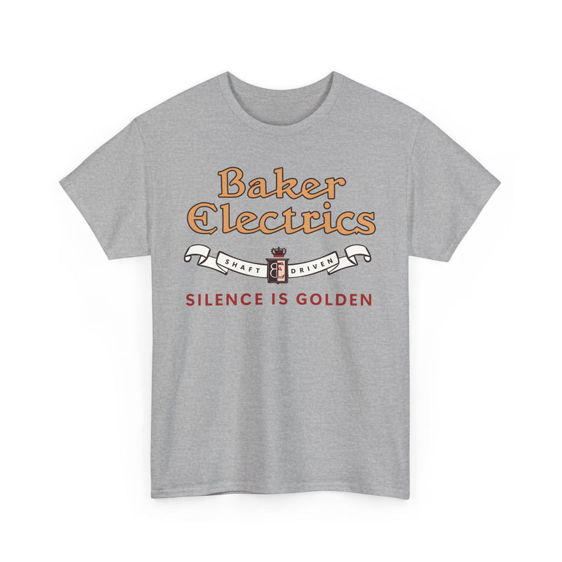 Load image into Gallery viewer, Baker Electrics Shaft Driven Silence is Golden Antique Car T-shirt