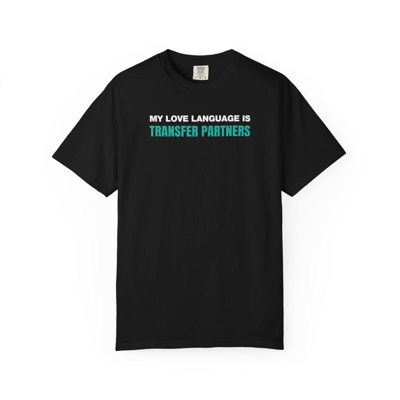Load image into Gallery viewer, Love Language Transfer Partners Credit Card Points Miles Teal T-shirt