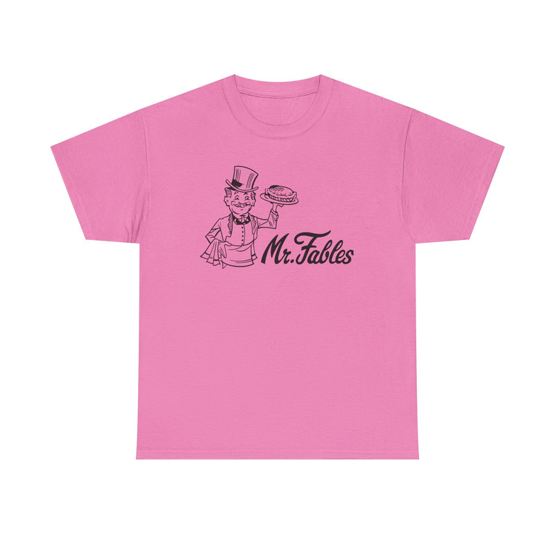 Load image into Gallery viewer, Mr. Fables T-Shirt - Fast Food Restaurant Industry Defunct Logo Tee