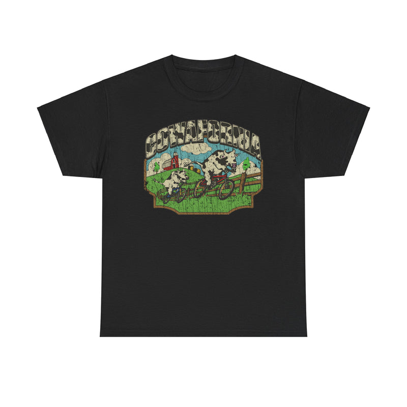 Load image into Gallery viewer, Cowafornia Cows Riding Bicycles California Milk T-shirt