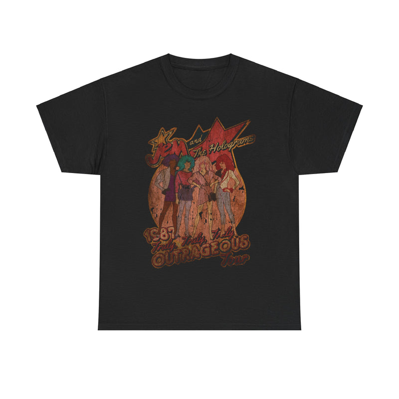 Load image into Gallery viewer, Jem Holograms Tour 1987 Televison Show Distressed Print T-shirt