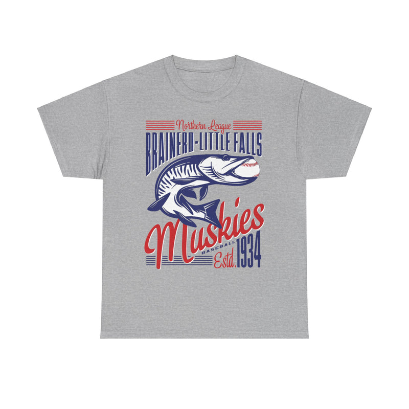 Load image into Gallery viewer, Brainerd Little Falls Muskies Est 1934 Minnesota Baseball T-shirt