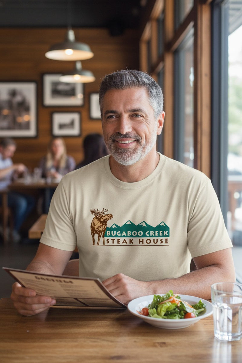 Load image into Gallery viewer, Bugaboo Creek Steak House T-Shirt - Steakhouse Industry Defunct Logo Tee