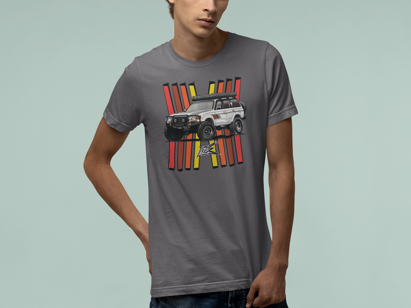 Load image into Gallery viewer, Toyota Land Cruiser LC80 Retro TRD Racing Banner Car T-shirt