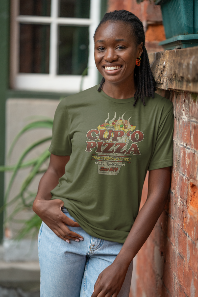 Load image into Gallery viewer, Cup O Pizza St Louis 1979 Restaurant Distressed Print T-shirt