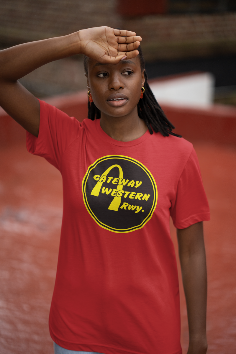 Load image into Gallery viewer, Gateway Western Railway Vintage Railroad Train Logo T-Shirt