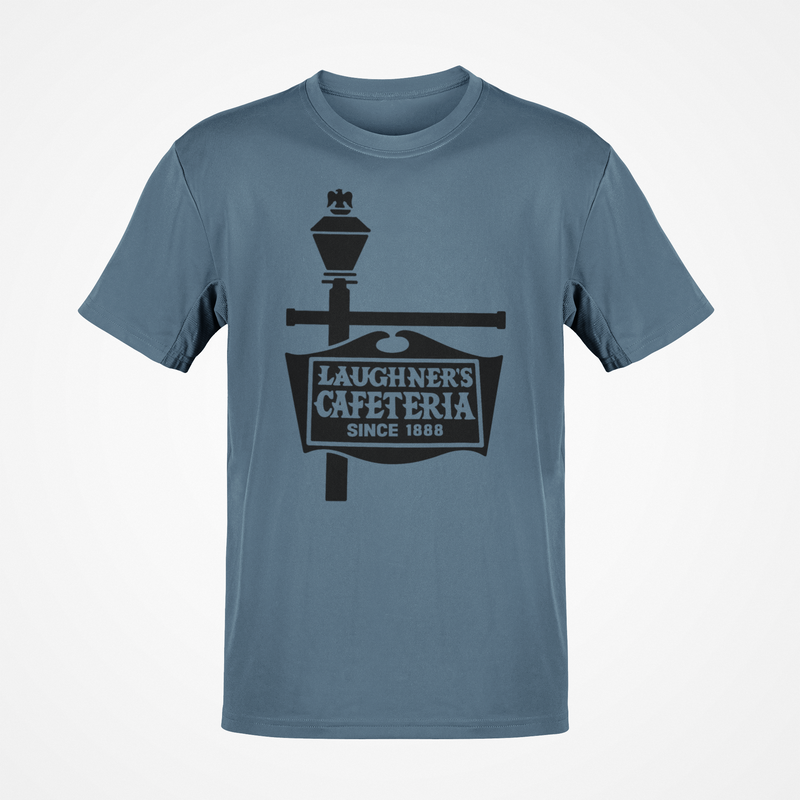 Load image into Gallery viewer, Laughner's Cafeteria T-Shirt - Restaurant Industry Bankrupt Logo Tee