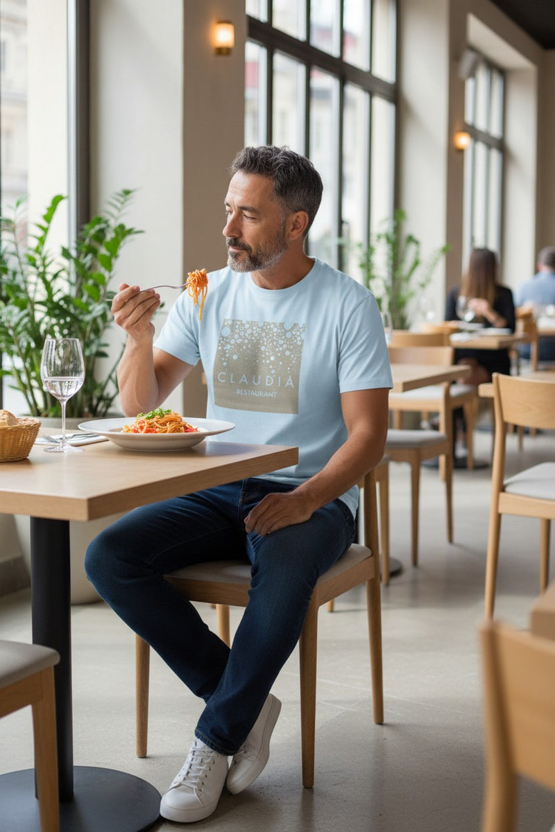 Load image into Gallery viewer, Claudia Restaurant T-Shirt - Fine Dining Industry Defunct Logo Tee