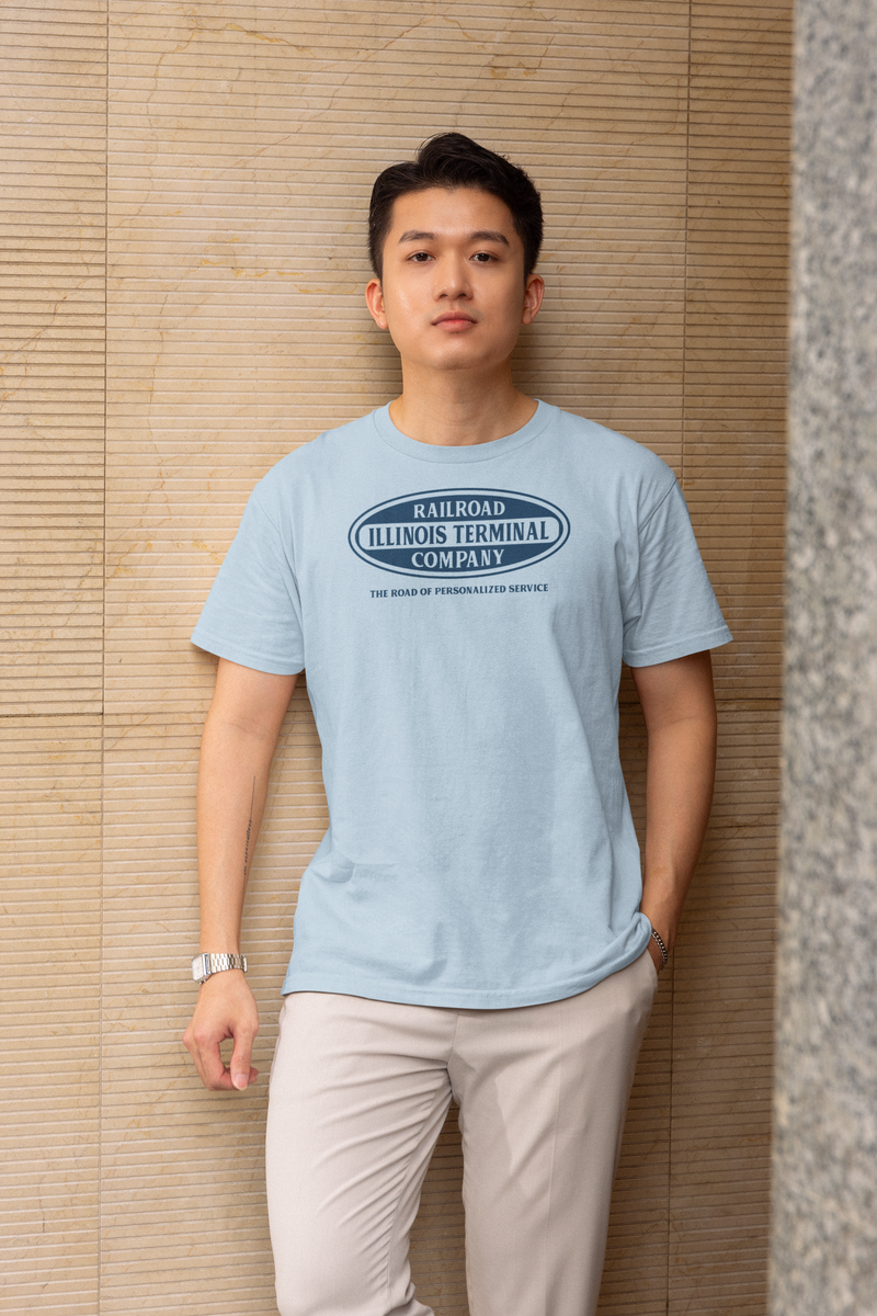 Load image into Gallery viewer, Illinois Terminal Personalized Service Railroad Logo Train T-Shirt