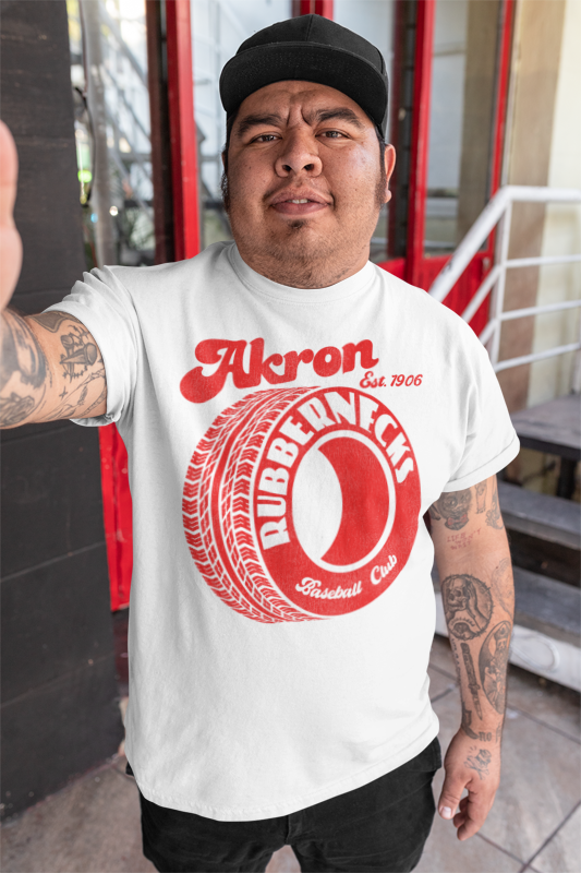 Load image into Gallery viewer, Akron Rubbernecks Nostalgic Retro Baseball T-shirt