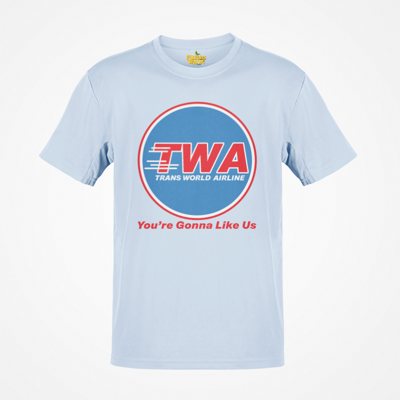Load image into Gallery viewer, TWA Trans World Airline Classic Globe Logo Gonna Like Us T-shirt
