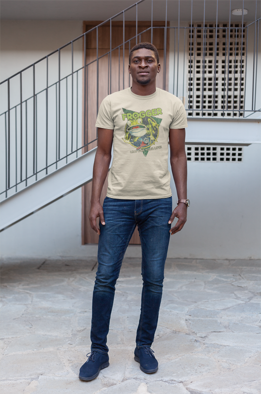 Load image into Gallery viewer, Frogger Leap For Your Life 1981 Video Game Distressed Print T-shirt