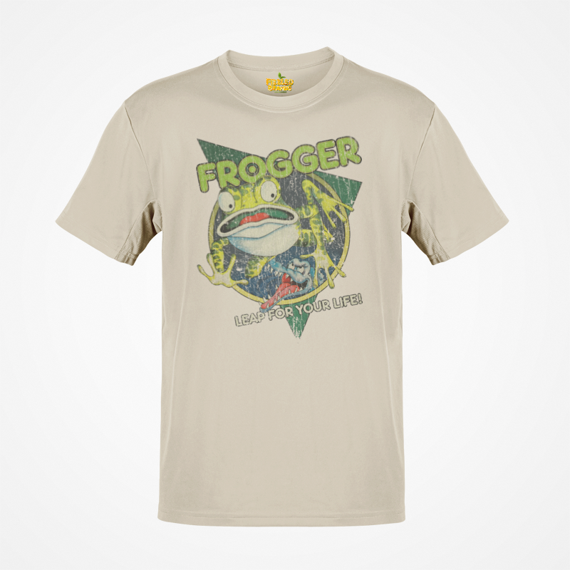 Load image into Gallery viewer, Frogger Leap For Your Life 1981 Video Game Distressed Print T-shirt