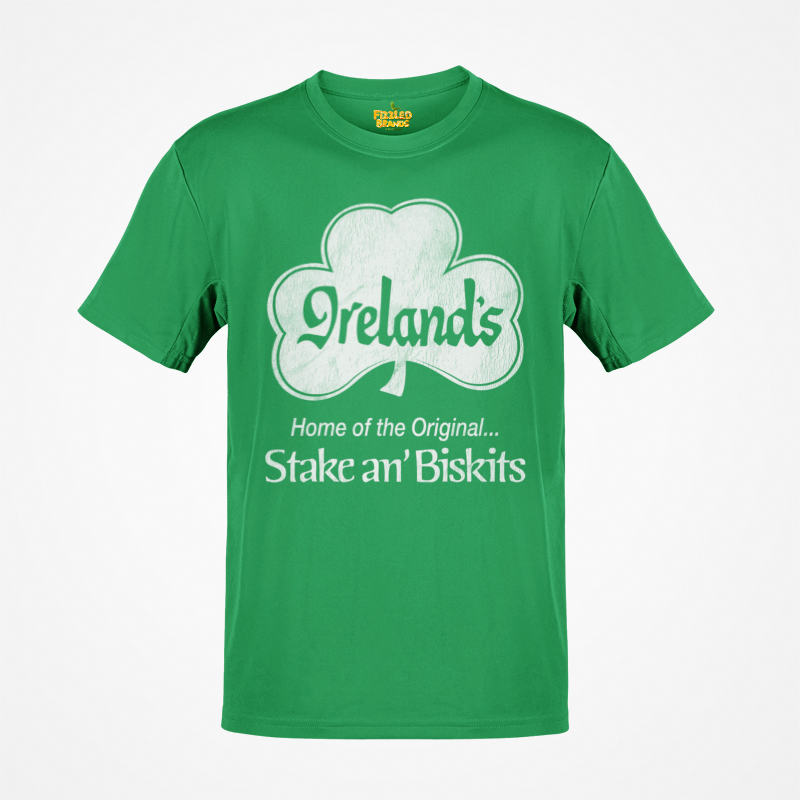 Load image into Gallery viewer, Irelands Home of the Original Stake an Biskits Restaurant T-shirt
