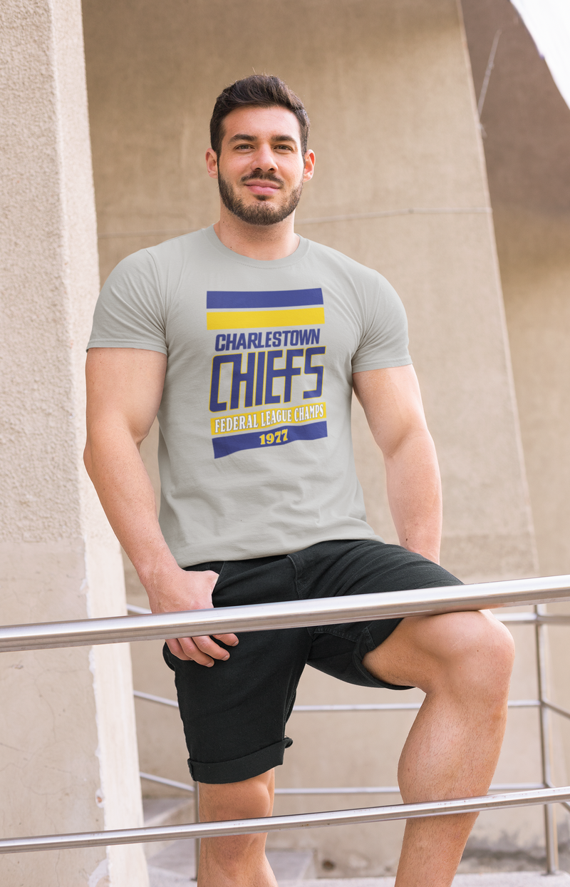 Load image into Gallery viewer, Charlestown Chiefs Slap Shot 1977 Hockey Nostalgic T-shir