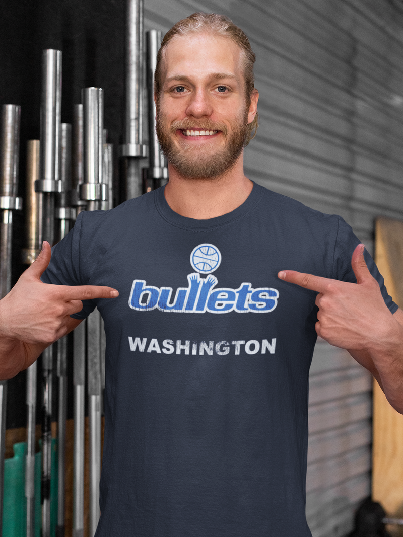 Load image into Gallery viewer, Washington Bullets Blue Logo Basketball Nostalgic Retro T-shirt