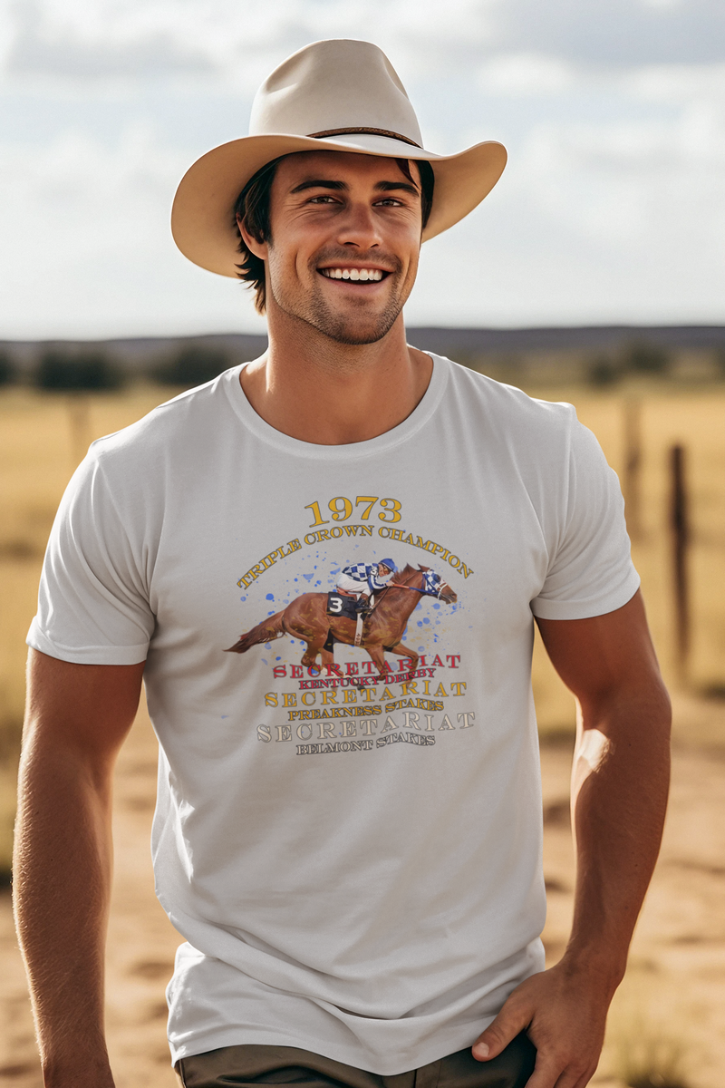 Load image into Gallery viewer, Triple Crown Champion Secretariat 1973 Nostalgic Retro T-shirt
