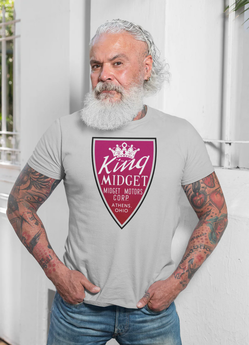 Load image into Gallery viewer, King Midget Motors Corp Athens Ohio Crown Logo Microcar T-shirt
