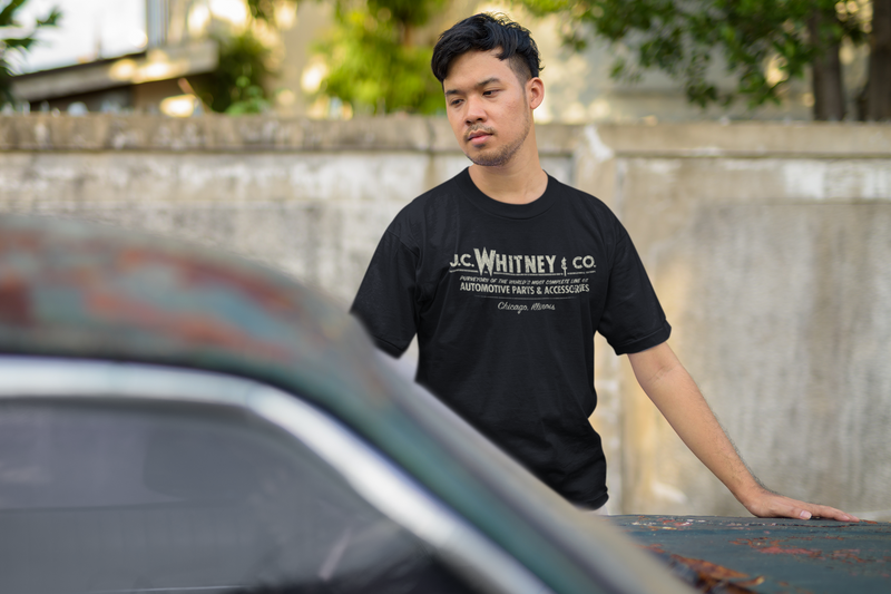 Load image into Gallery viewer, JC Whitney Co 1915 Car Parts Distressed Print T-shirt