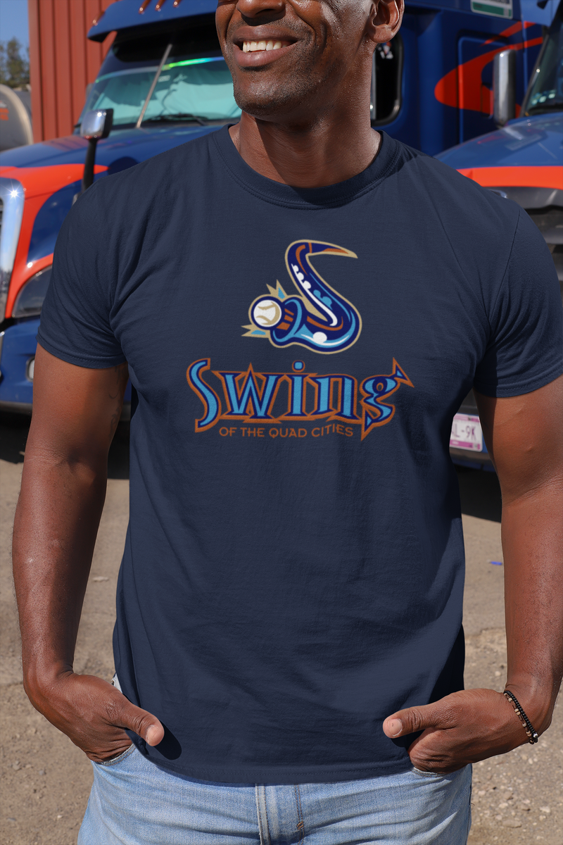 Load image into Gallery viewer, Swing of the Quad Cities Iowa Baseball 2004-2007 T-shirt