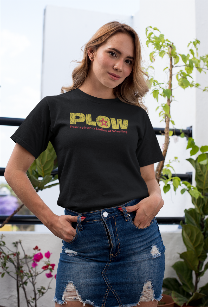 Load image into Gallery viewer, PLOW Pennsylvania Ladies Wrestling 1986 Distressed Print T-shirt