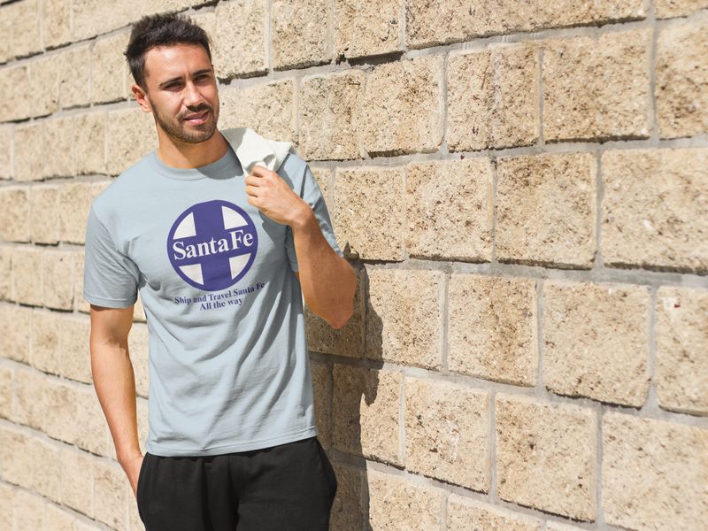 Load image into Gallery viewer, Santa Fe Cross Logo Ship Travel Railroad Vintage Train T-Shirt