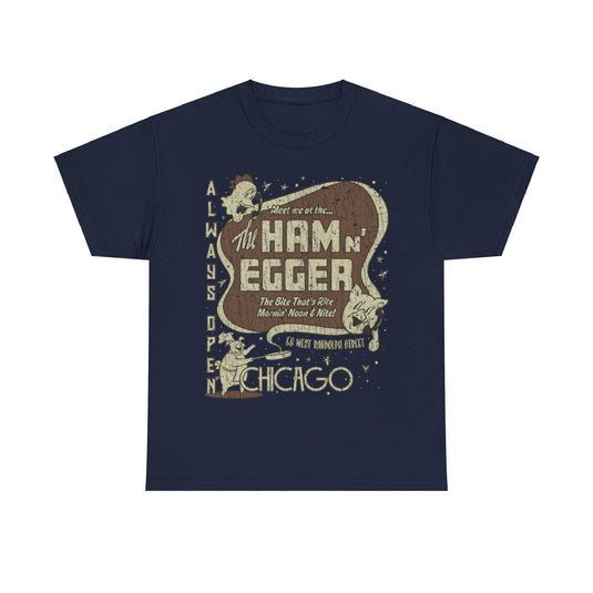 Ham n Egger Chicago 1943 Restaurant Distressed Print T-shirt