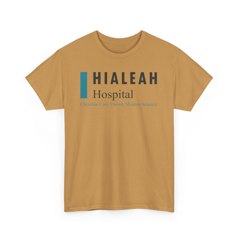 Load image into Gallery viewer, Hialeah Hospital Defunct Logo Christian Care Through Modern Science T-Shirt Medical Tee
