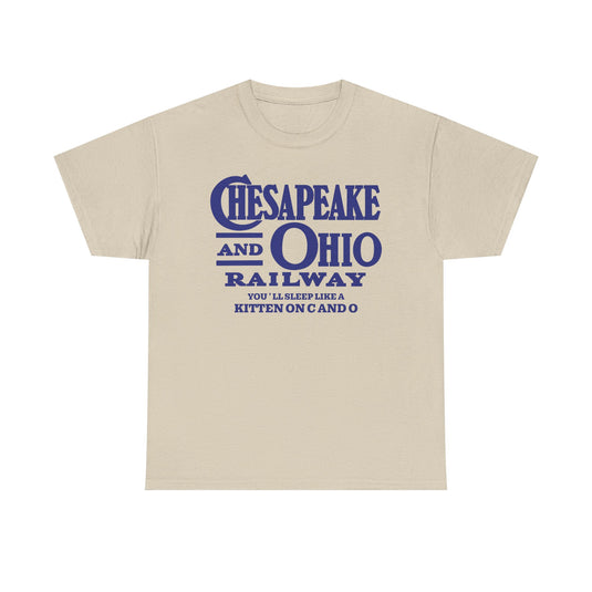 Chesapeake Ohio Railway Sleep Like Kitten Railroad Logo T-Shirt