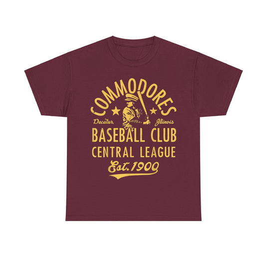 Decatur Commodores Est 1900 Illinois Baseball T-shirt