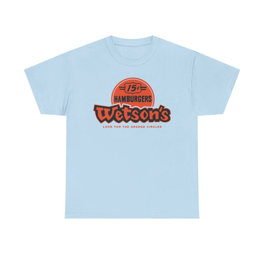 Wetson's 15¢ Hamburgers Orange Circles Vintage Logo Chain Restaurant T-Shirt