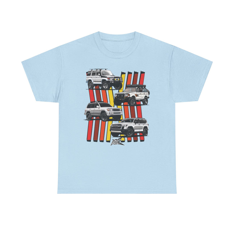 Load image into Gallery viewer, Toyota Land Cruiser Generations Retro TRD Racing Banner Car T-shirt
