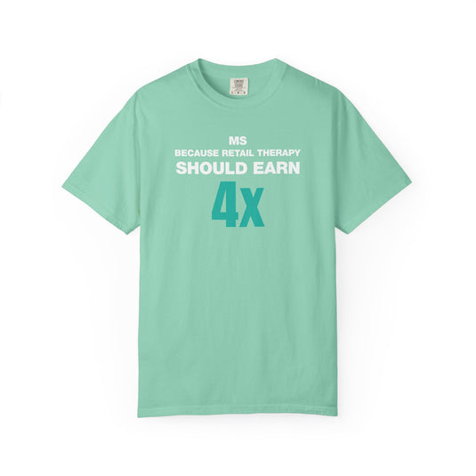 Manufactured Spend 4x Credit Card Points Miles Travel Teal T-shirt