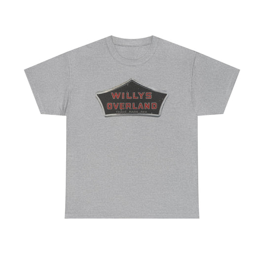 Willys Overland Trade Mark Reg Vintage Automobile Logo Collectible T-shirt