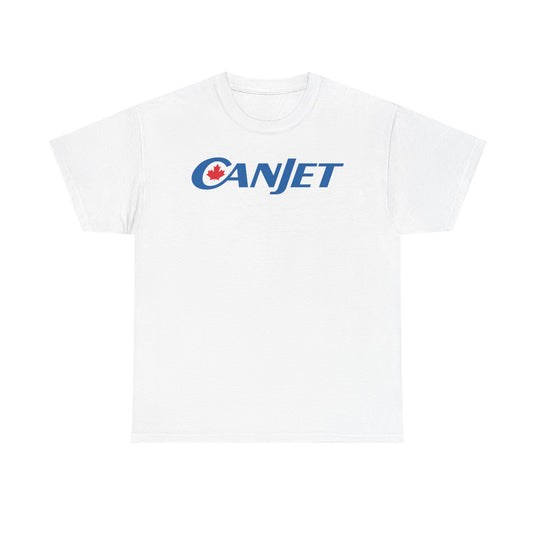 CanJet Canadian Maple Leaf Blue Logo Aviation Memorabilia T-shirt