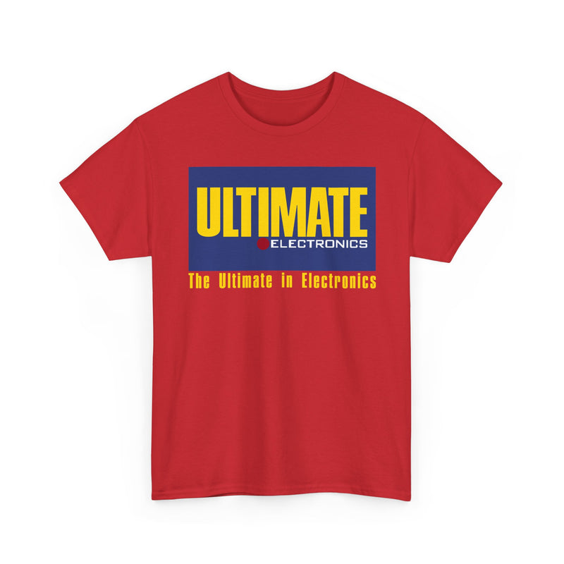 Load image into Gallery viewer, Ultimate Electronics The Ultimate in Electronics Blue Yellow Logo T-shirt
