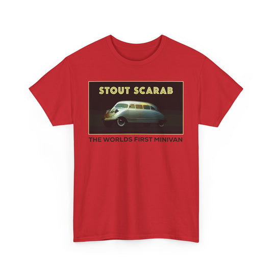 Stout Scarab The Worlds First Minivan Classic Automotive Logo T-shirt