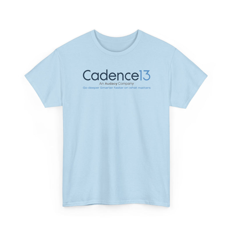Load image into Gallery viewer, Cadence13 T-Shirt Defunct Audacy Podcast Company Go Deeper Smarter Faster TeeRetry

