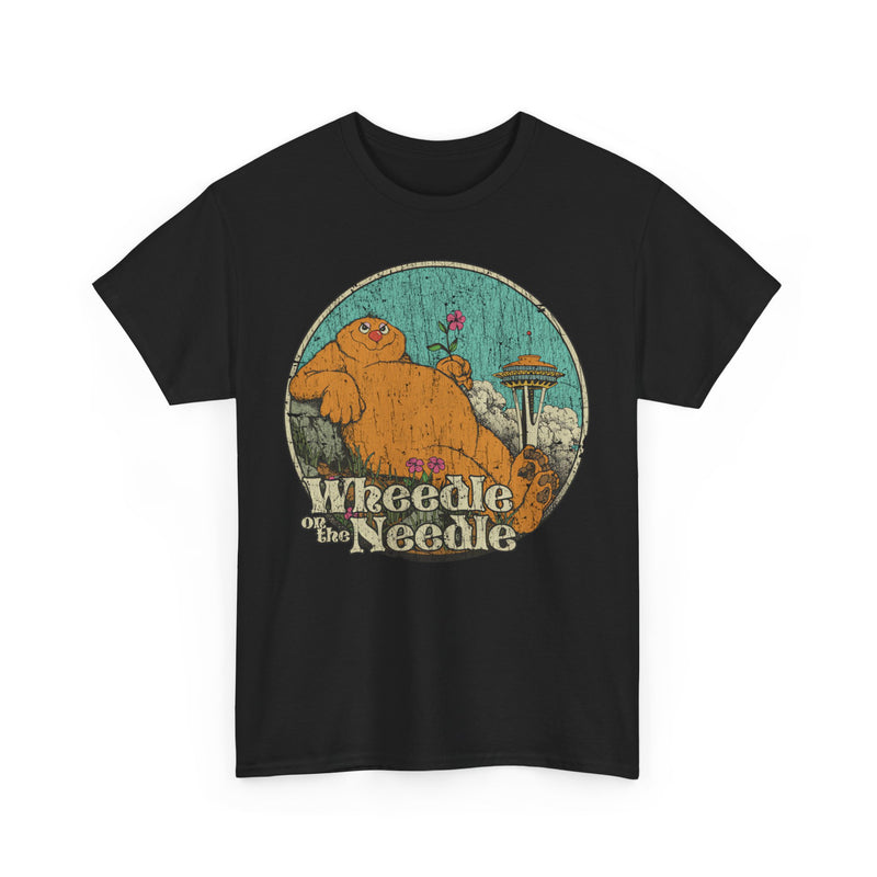 Load image into Gallery viewer, Wheedle on the Needle 1974 Seattle Washington Nostalgic Illustrated Book T-shirt
