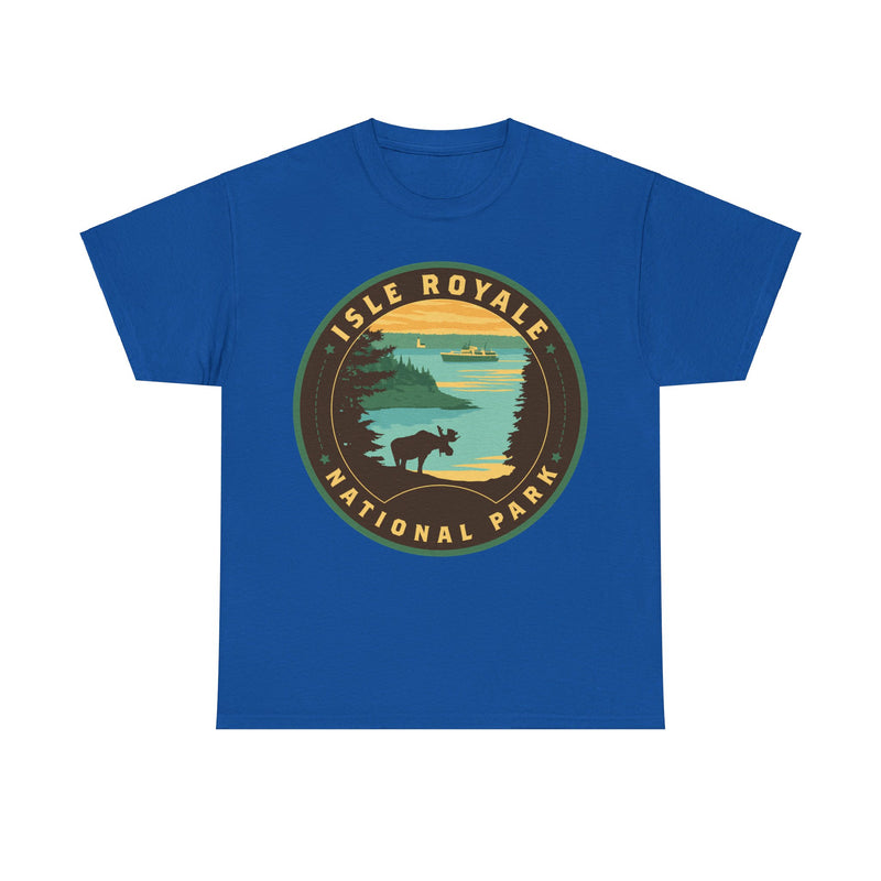 Load image into Gallery viewer, Isle Royale National Park Michigan Round Logo T-shirt
