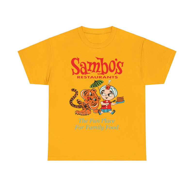 Load image into Gallery viewer, Sambos Fun Place for Family Food California Restaurant T-shirt
