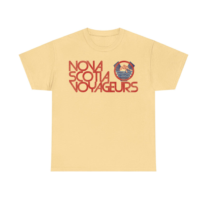 Load image into Gallery viewer, Nova Scotia Voyageurs Red Logo Hockey Team Nostalgic Retro T-shirt
