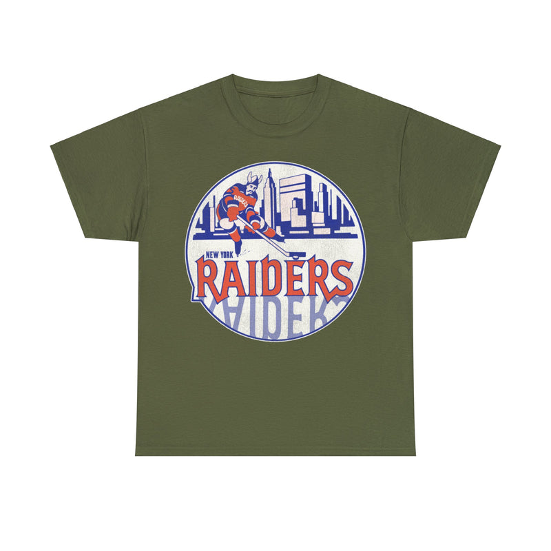 Load image into Gallery viewer, New York Raiders Logo Nostalgic Hockey T-shirt
