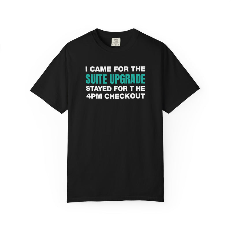 Load image into Gallery viewer, Suite Upgrade Late Checkout Credit Card Points Miles Teal T-shirt
