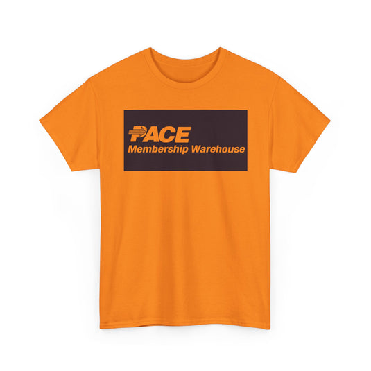 PACE Membership Warehouse Club Navy Blue Logo Bulk Shopping Nostalgic T-shirt
