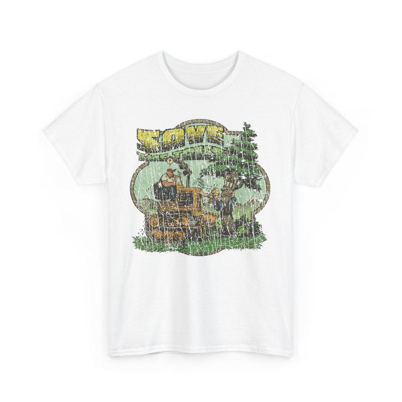 Load image into Gallery viewer, Save The Trees 1973 Chipko Environmentalist Political Movement Cartoon T-shirt
