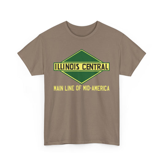 Illinois Central Main Line Mid-America Railroad Green Logo Train T-Shirt